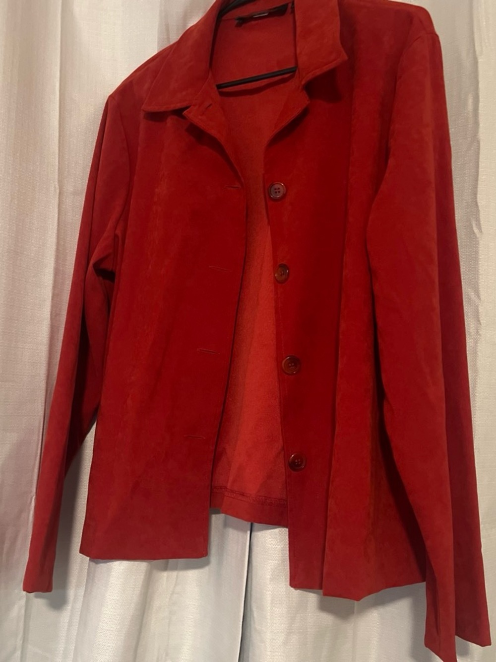 Women’s Rusty Red Suede Button-Front Jacket